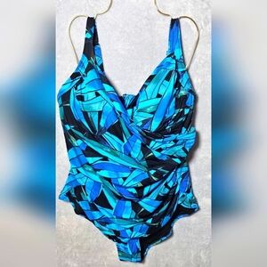 146.🆕3XL Aqua Regina Plus Size Floral One-Piece Swimsuit NWT